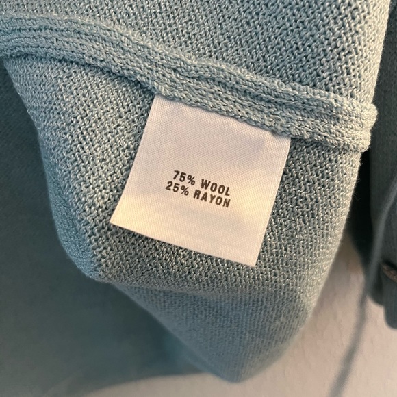 St. John Sport Sweater Light Blue Full Zip Hooded Santana Knit Sweater Sz S GUC - Picture 13 of 14